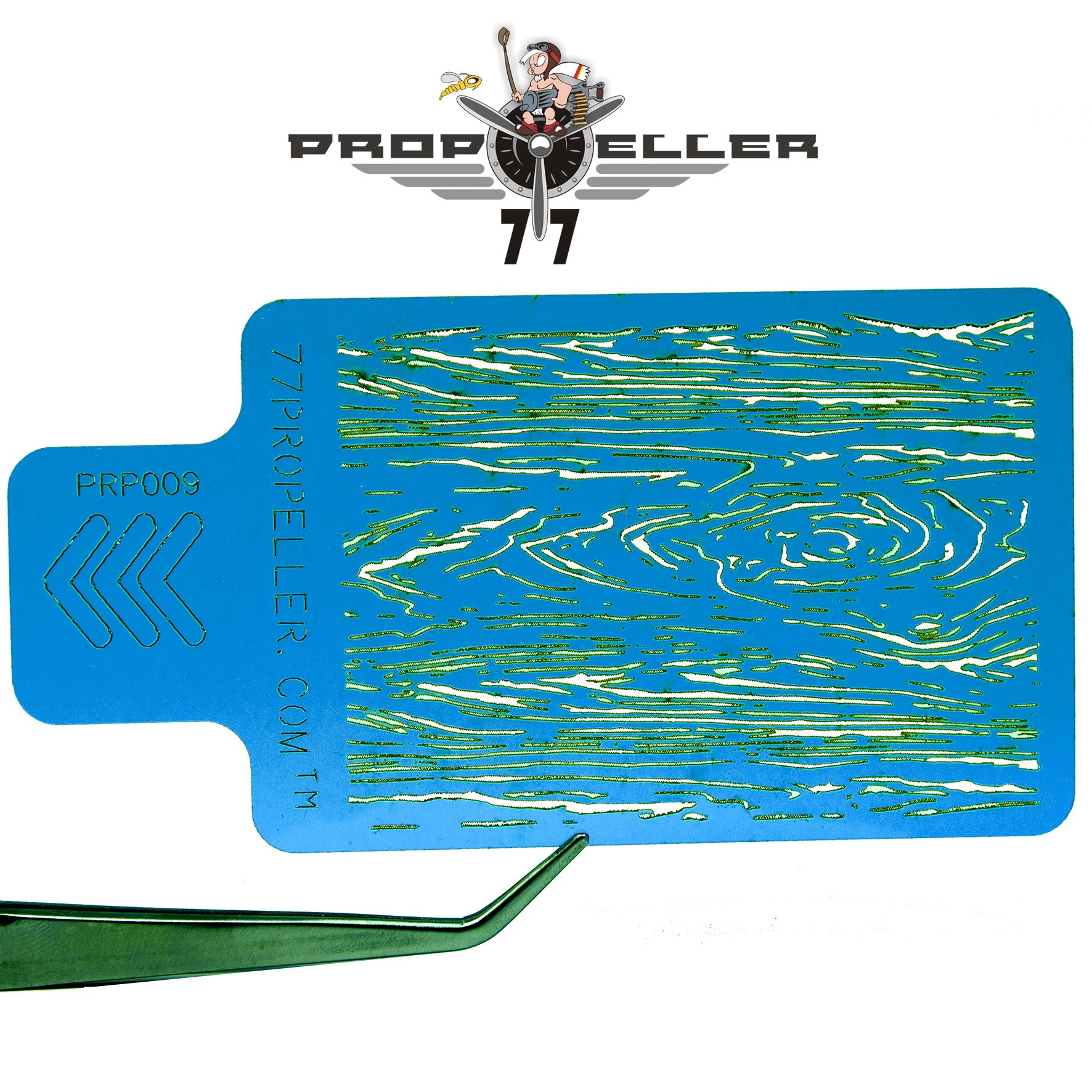 77 Propeller 木目テクスチャー エアブラシステンシル 90×60mm PRP009 節入り木目パターン
