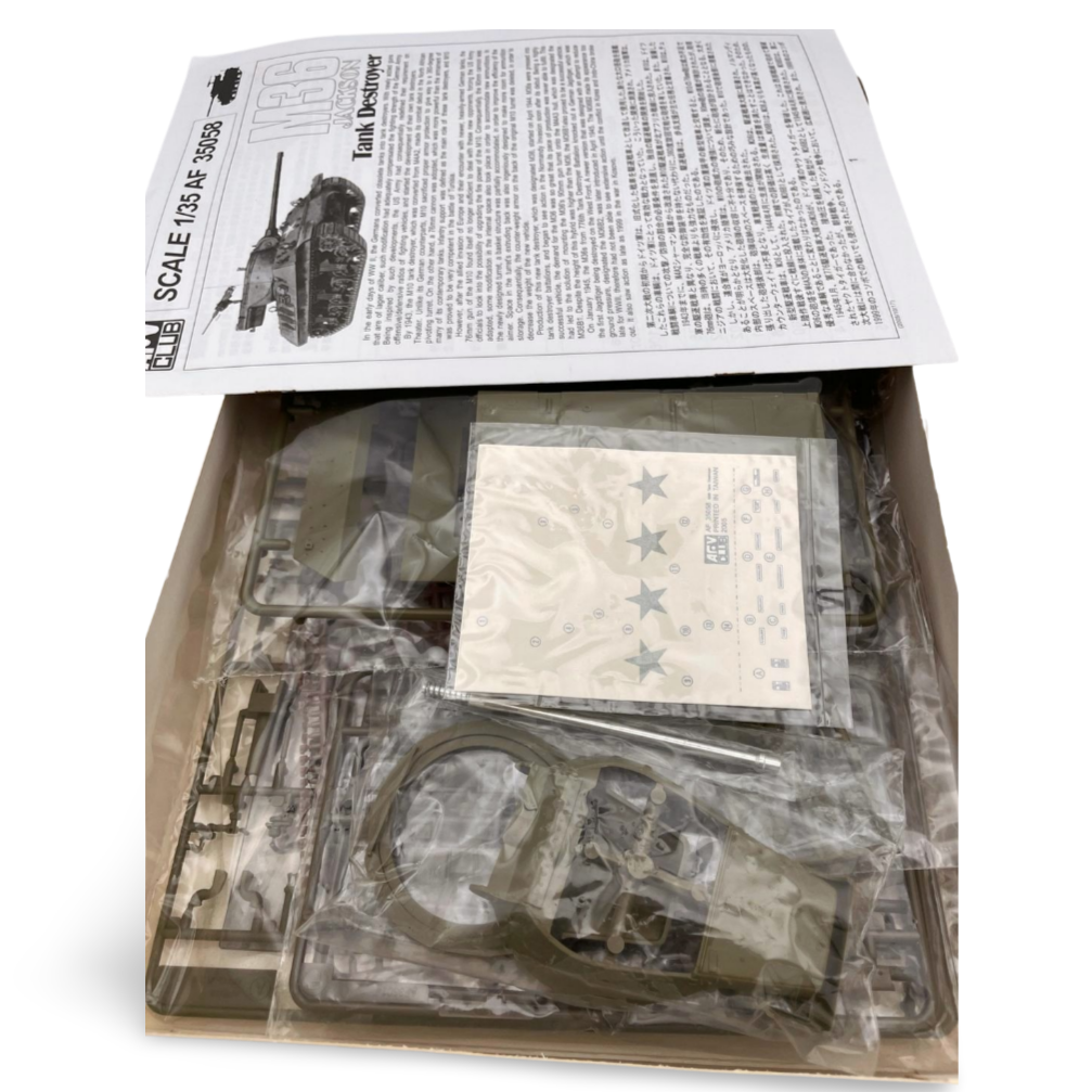 AFVクラブ M36 ジャクソン 1/35 組立説明書とパーツ内容(デカール付き)