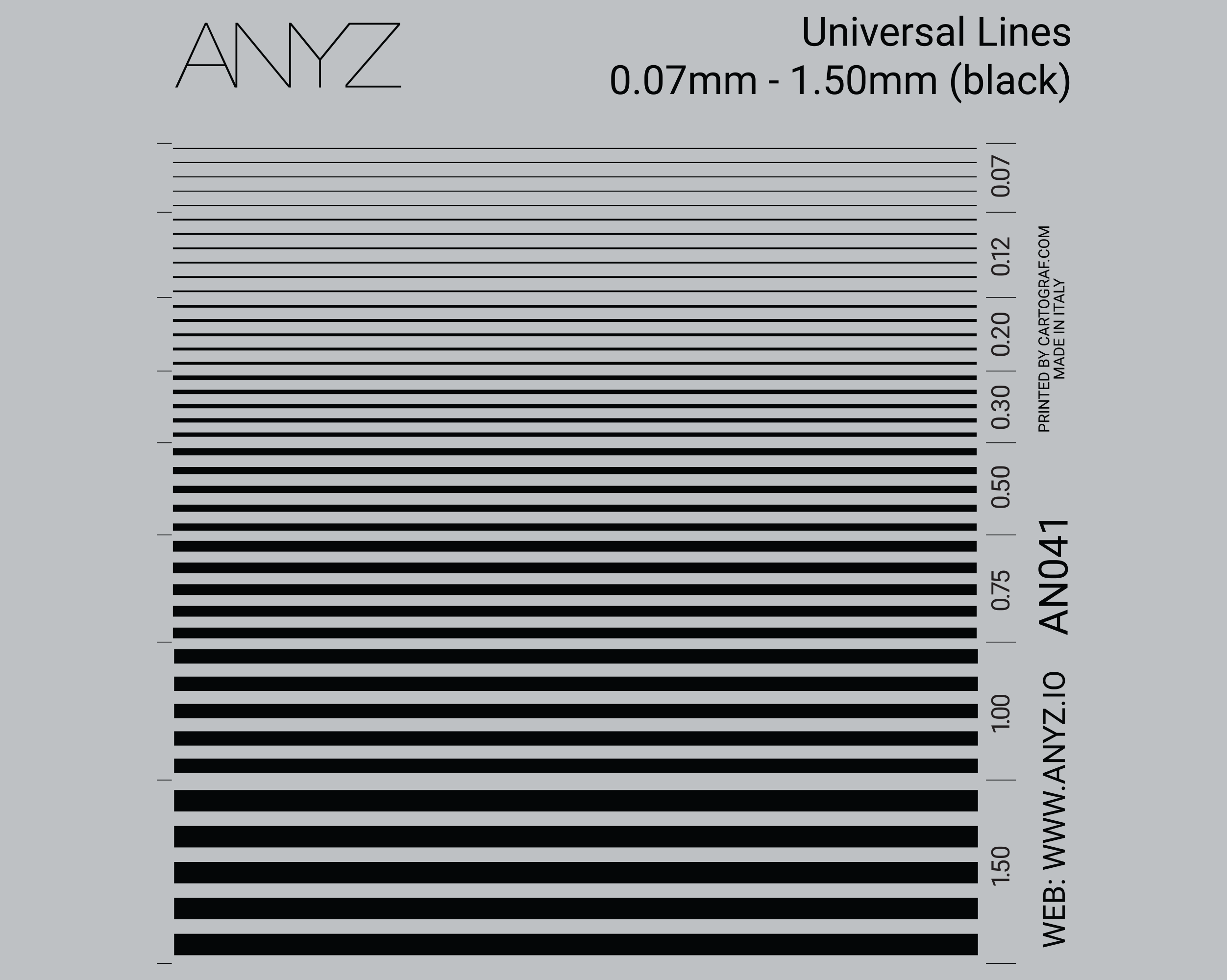 ANYZ AN041 0.07~1.50mm黒色汎用ラインデカールシート
