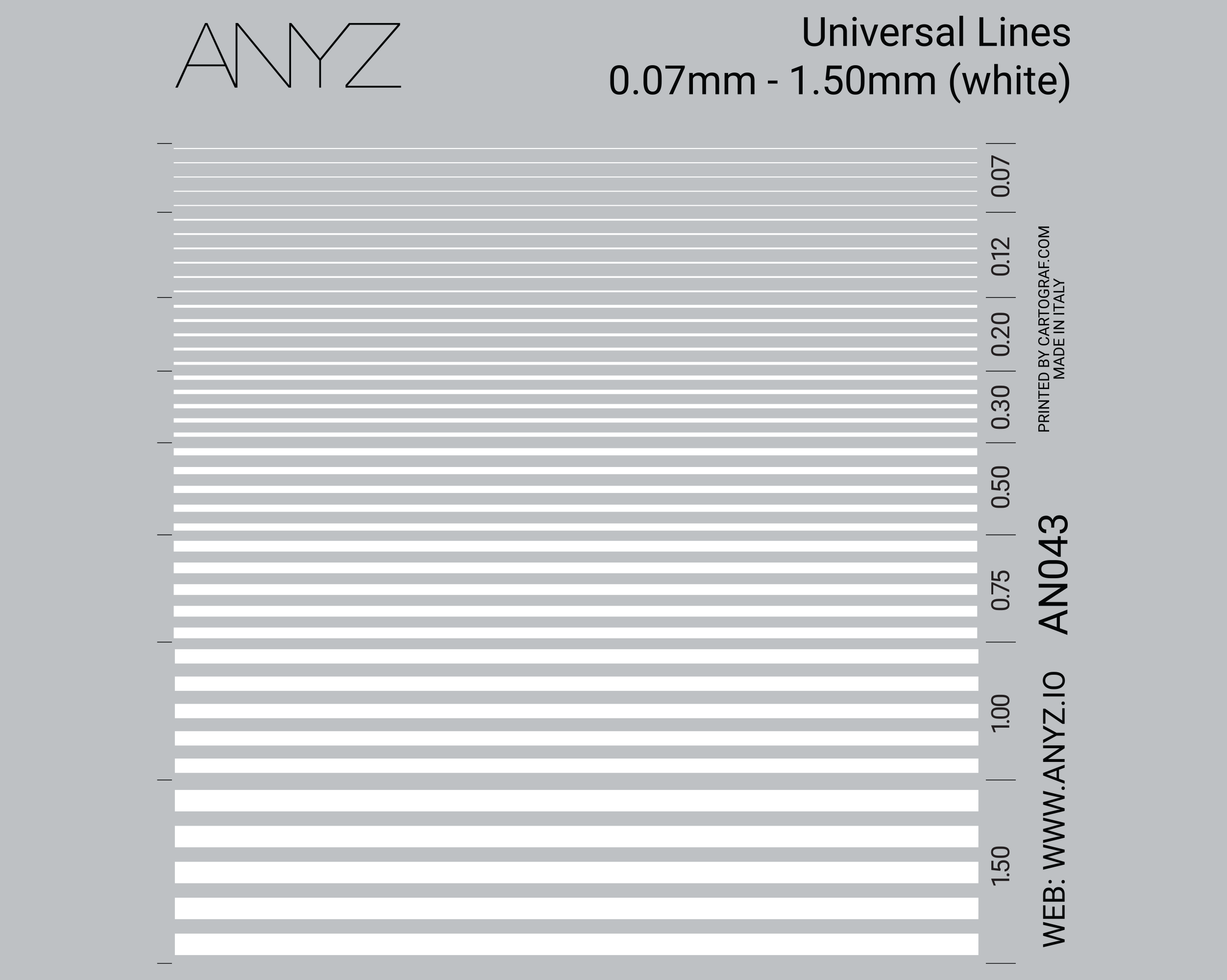 ANYZ AN043 0.07~1.50mm白色汎用ラインデカールシート