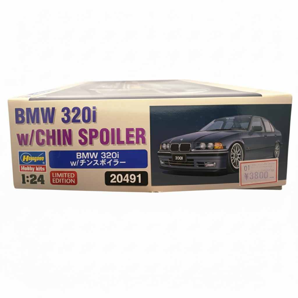 ハセガワ BMW 320i(E36)w/チンスポイラー 1/24 #20491 箱側面・価格シール入り
