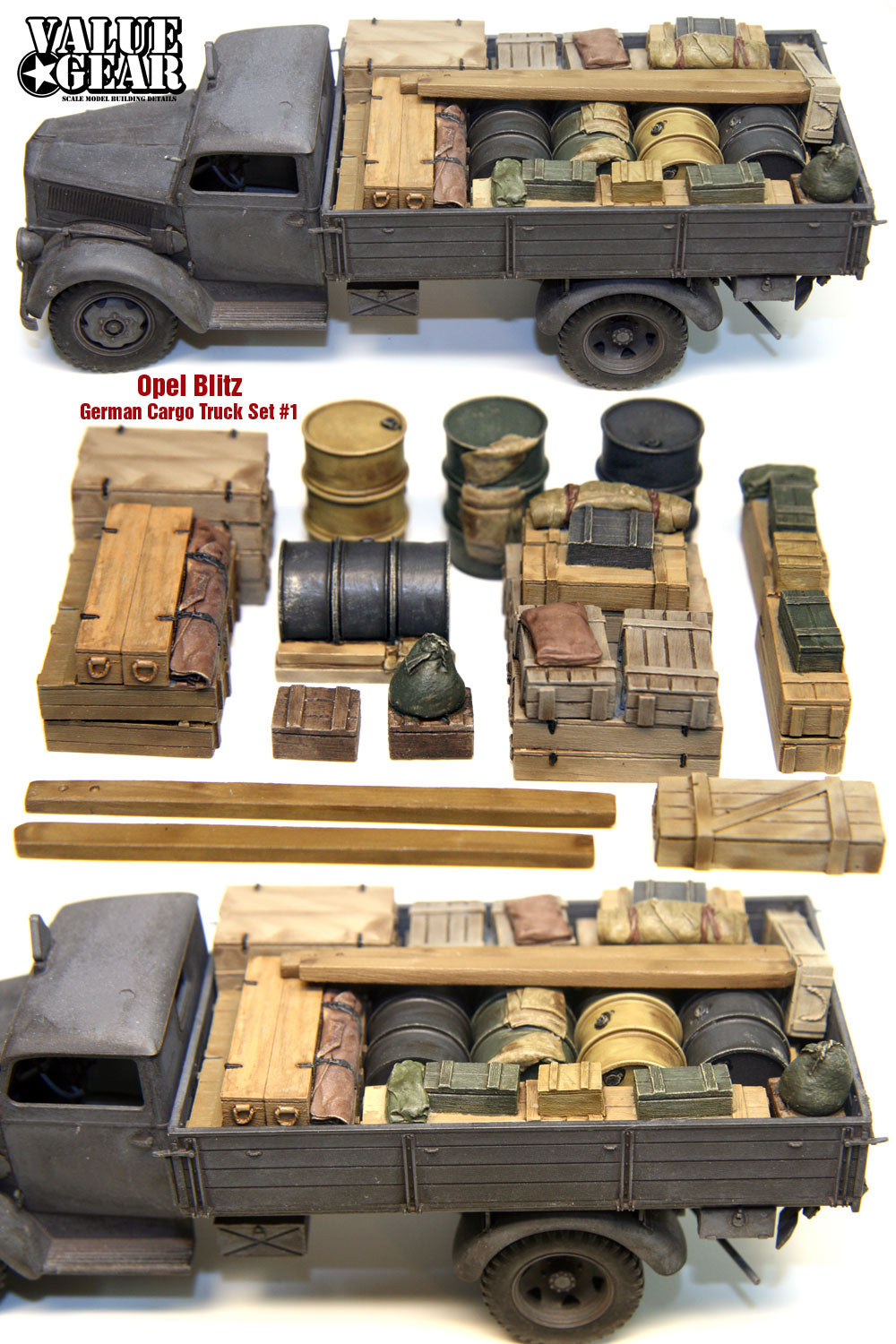 バリューギア GOB01 1/35 オペル・ブリッツ ドイツ軍トラック用レジン製積荷セット #1
