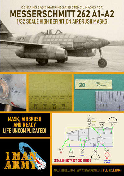 1ManArmy 1/32 Me 262 A1/A2 用エアブラシマスクセットのパッケージ画像