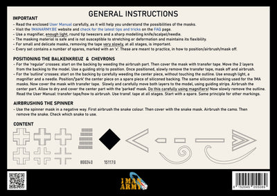 1ManArmy 1/48 フォッケウルフ Fw190 A型 バルケンクロイツ マスク 説明書シート画像