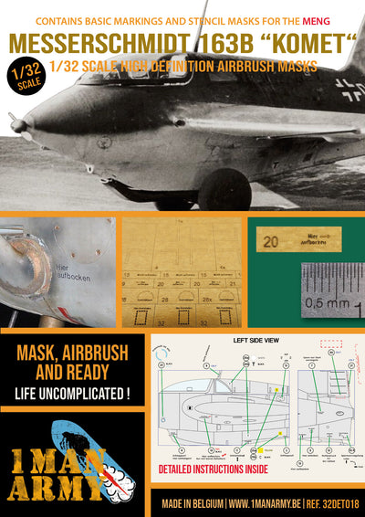 1ManArmy 1/32 メッサーシュミット Me 163B「コメート」塗装マスキングセットのパッケージ表面画像