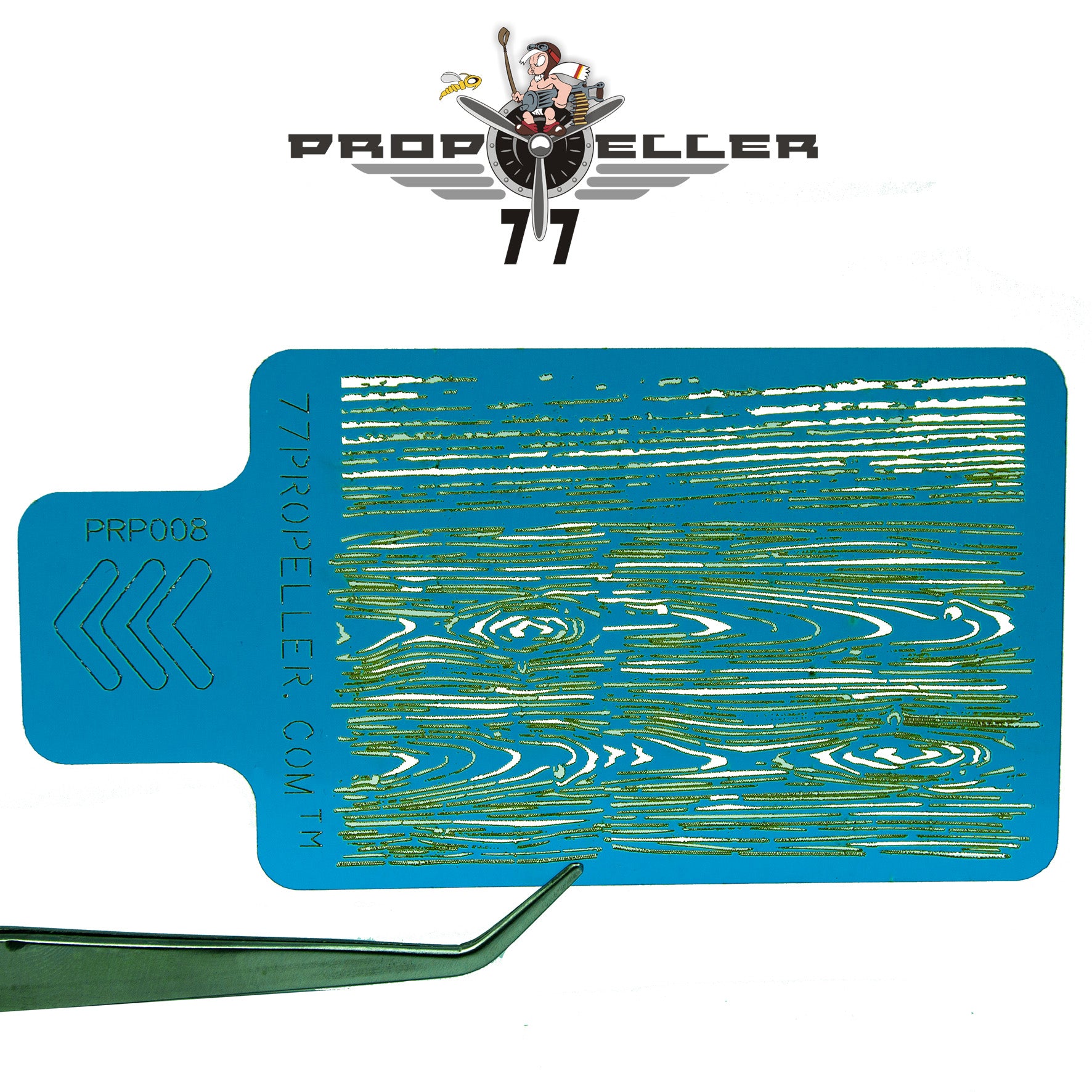 77 Propeller 木目テクスチャー エアブラシステンシル 90×60mm PRP008 細密木目パターン