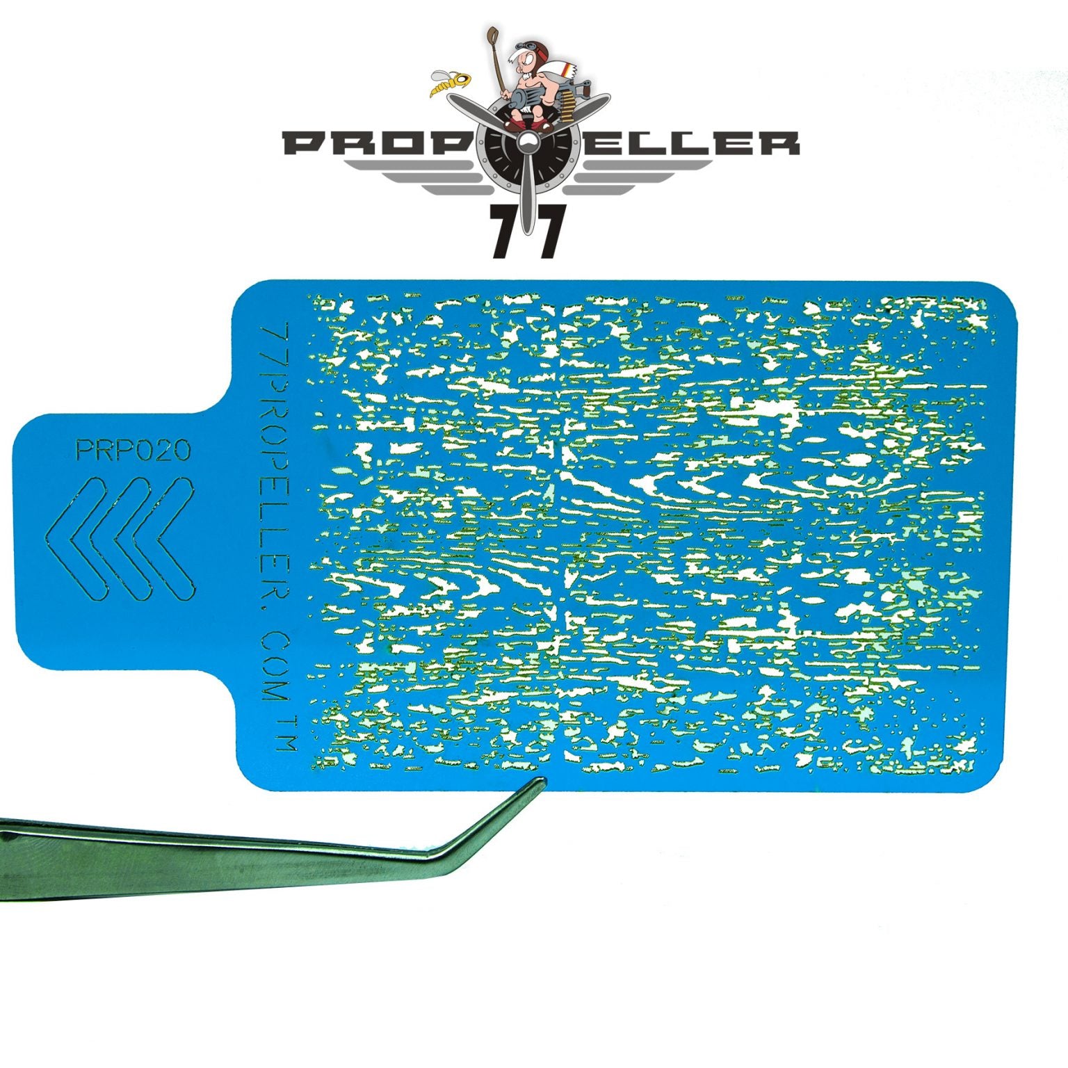 77 Propeller ダメージ木目テクスチャー エアブラシステンシル 90×60mm PRP020 荒れた木肌パターン