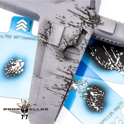 77 Propeller Set “2” – 3 Micro Airbrush Stencils 60×40 mm PRP022  three splatter pattern template on aircraft wing fuselage