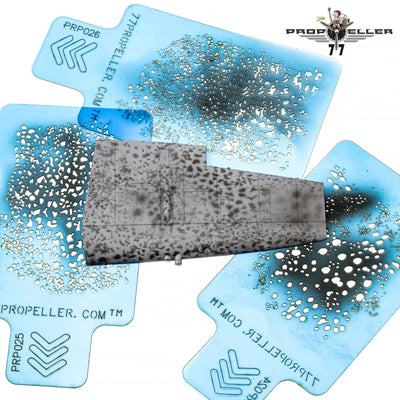77 Propeller Set “4” – 3 Medium Airbrush Stencils 90×60 mm PRP027 three template spray pattern on wing