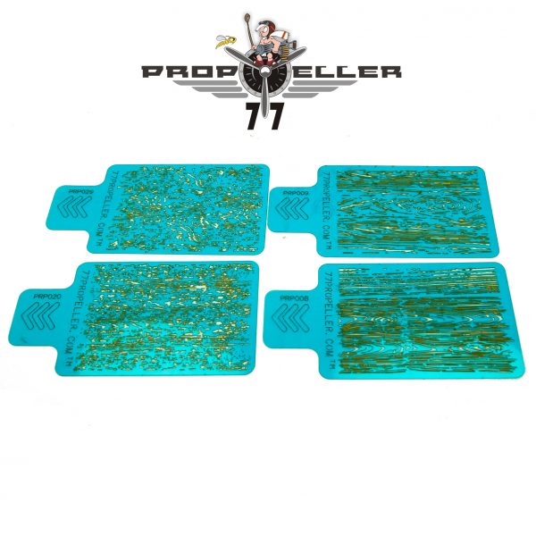 77 Propeller Set 6 木目テクスチャー エアブラシステンシル4枚セット PRP033