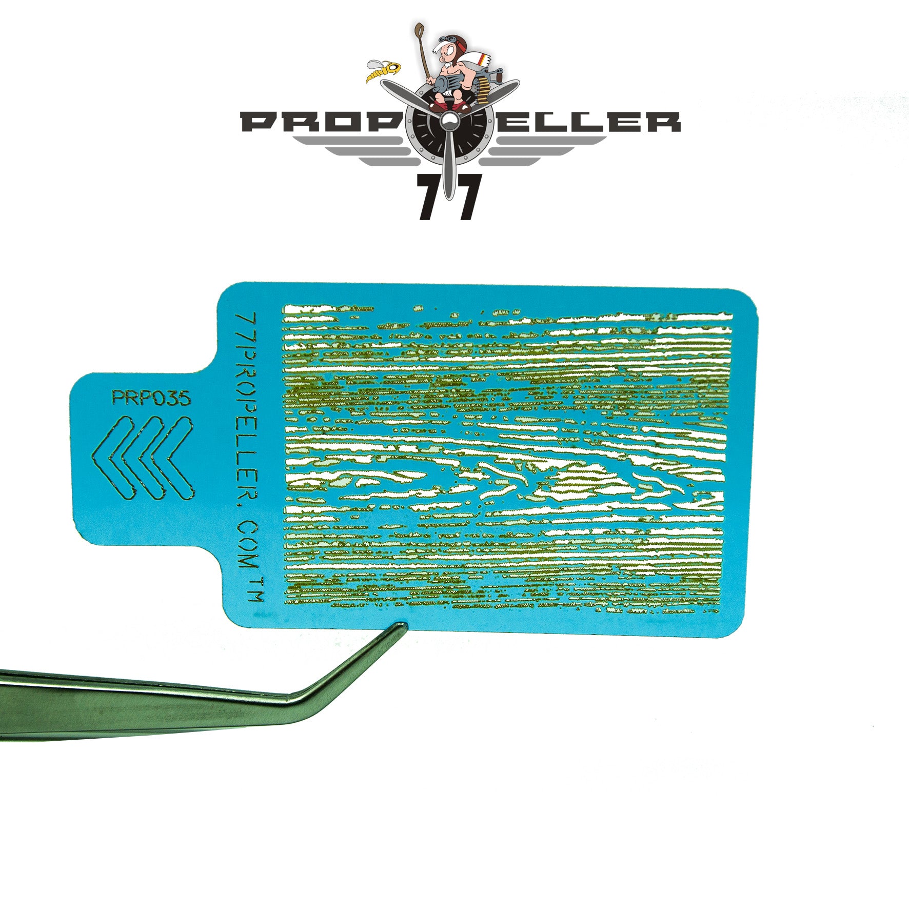 77 Propeller 木目テクスチャー エアブラシステンシル 60×40mm PRP035 細密で荒れた木目パターン