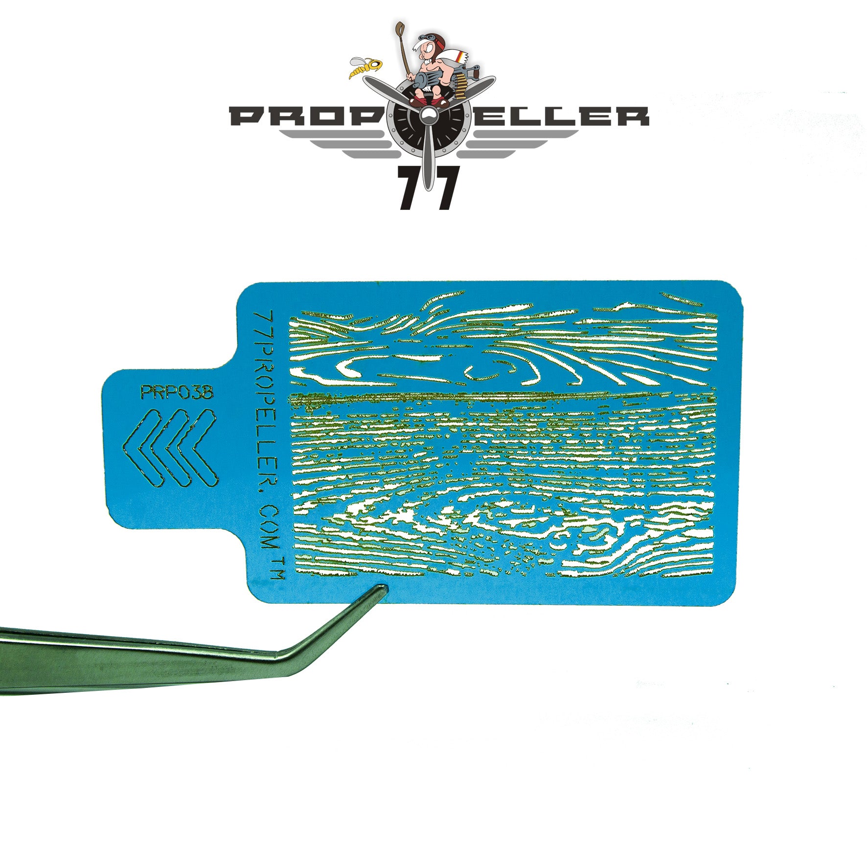 77 Propeller 複合木目テクスチャー エアブラシステンシル 60×40mm PRP038 粗密木目パターン