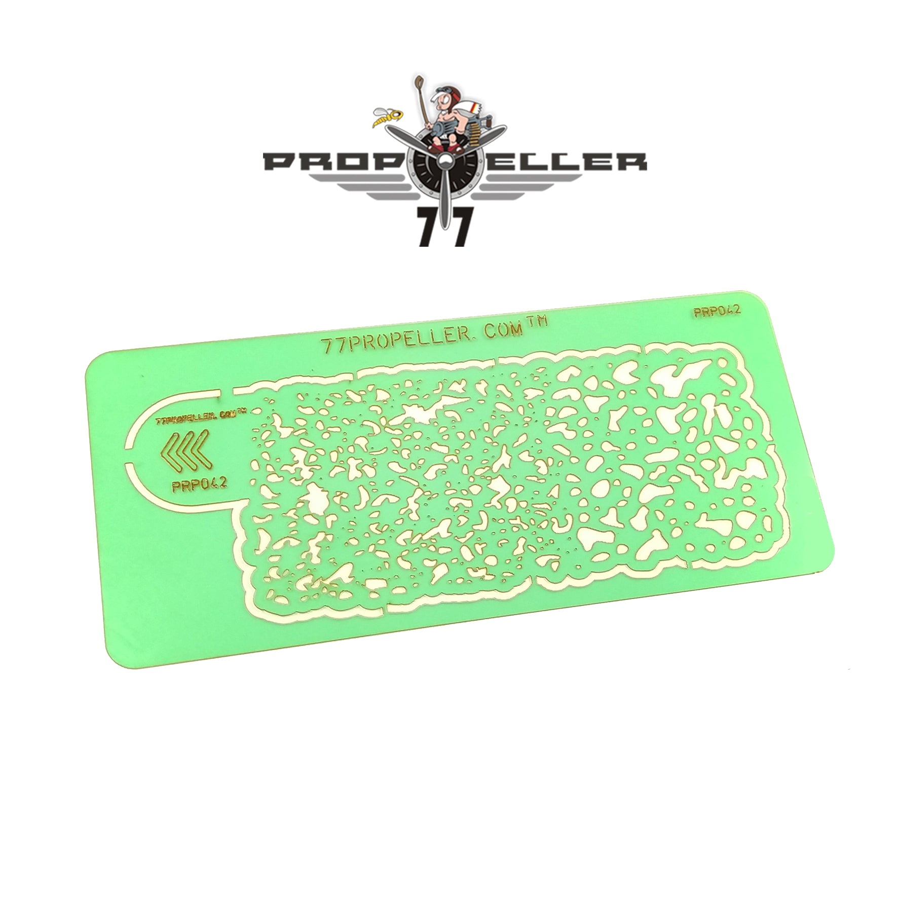77 Propeller ランダム摩耗・チッピング エアブラシステンシル 90×40mm PRP042 不規則パターン