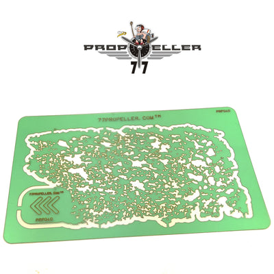 77 Propeller Set C‑5 – 5× Stain Airbrush Stencils 60×40 mm PRP043 size of large template