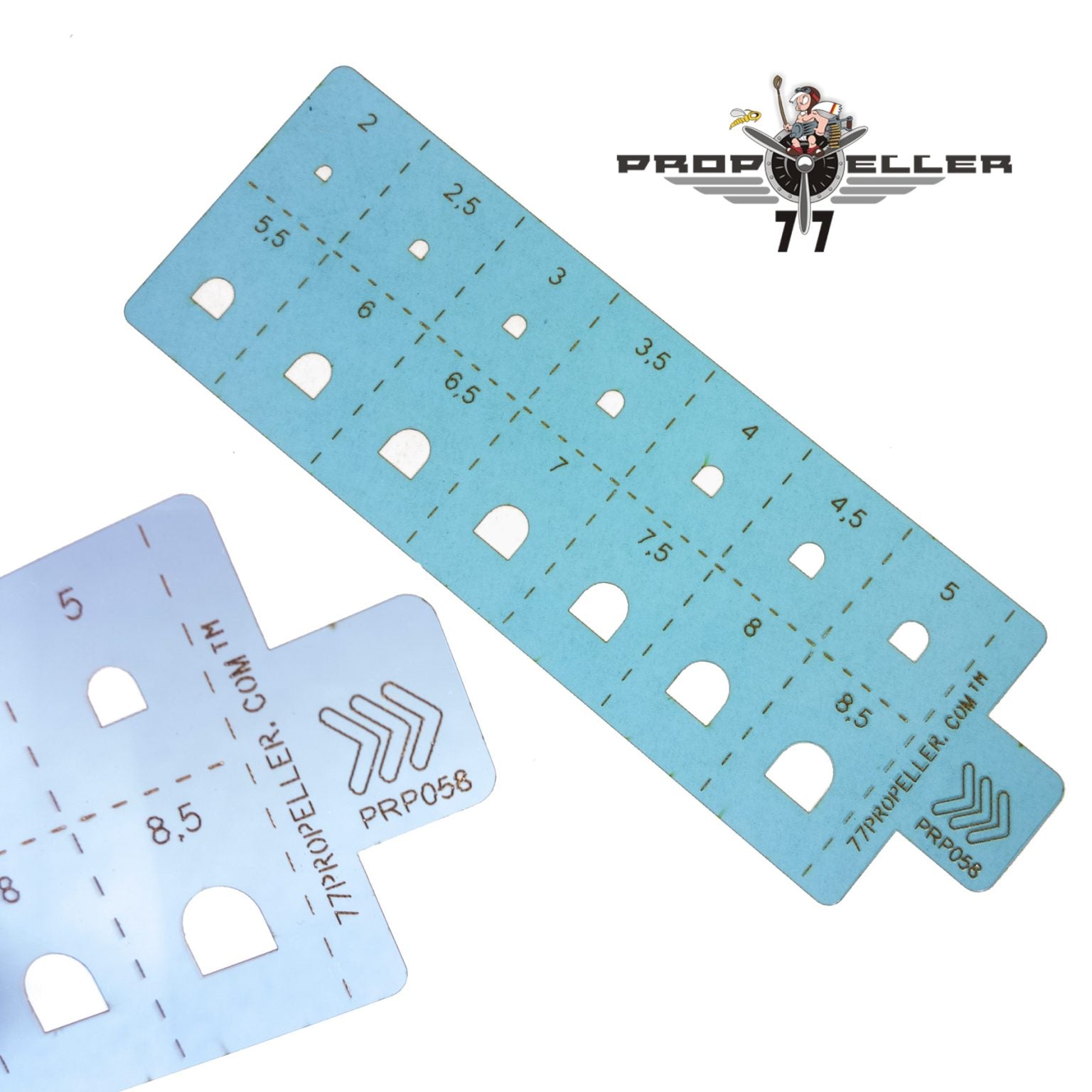77 Propeller スジ彫り＆スプレーマスキングテンプレート No.6 PRP058 アーチ形開口と目盛り