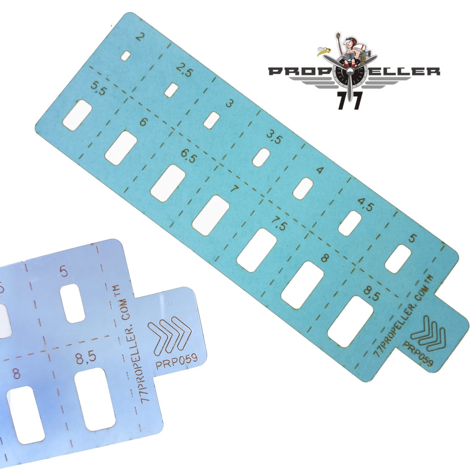 77 Propeller スジ彫り＆スプレーマスキングテンプレート No.7 PRP059 角丸長方形開口と目盛り