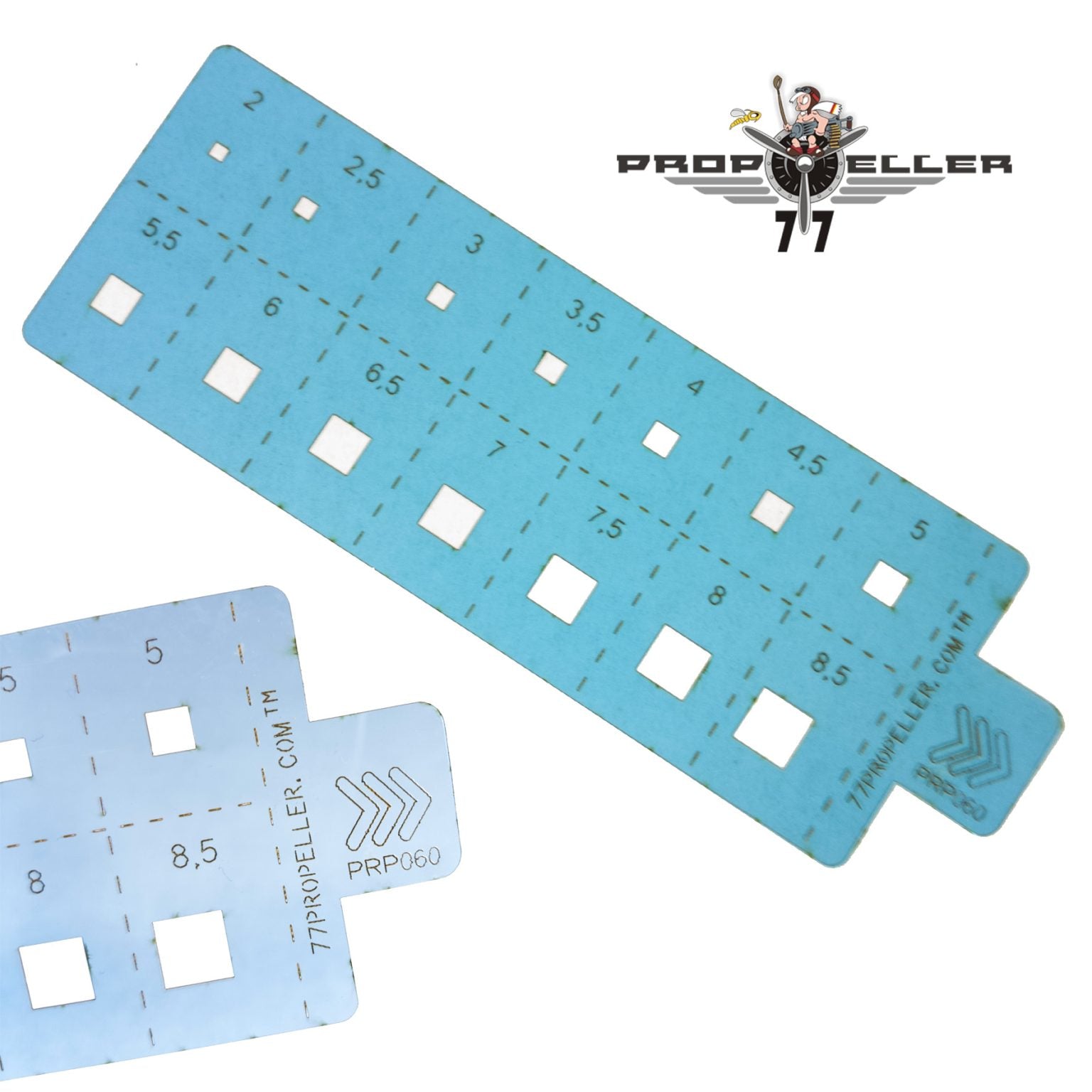 77 Propeller スジ彫り＆スプレーマスキングテンプレート No.8 PRP060 正方形開口と目盛り