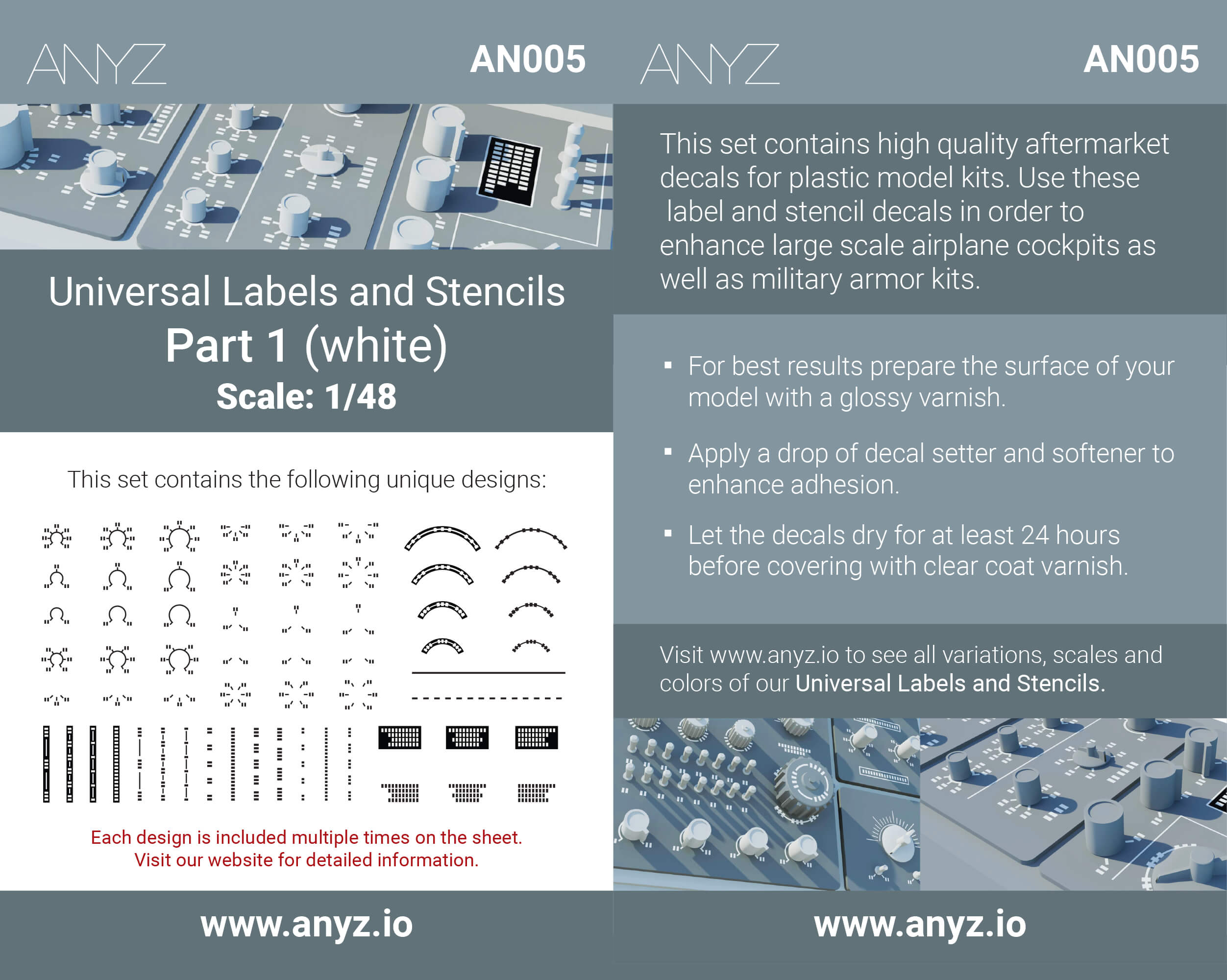 ANYZ AN005 製品カードと使用説明イメージ