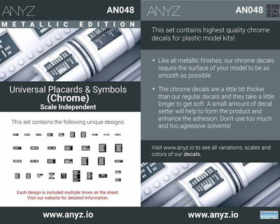 AN048の収録図柄と使用上の注意を示すANYZ公式製品案内