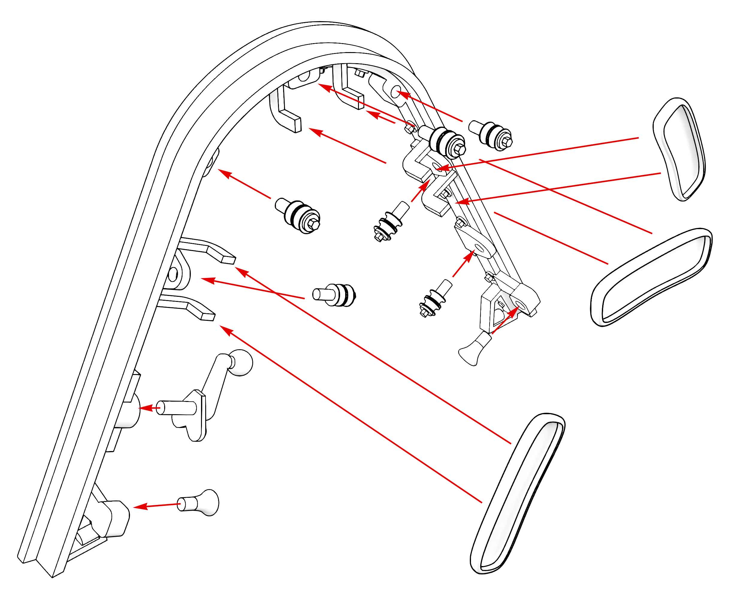 AN080キャノピーフレームの位置と寸法を示す公式取付図
