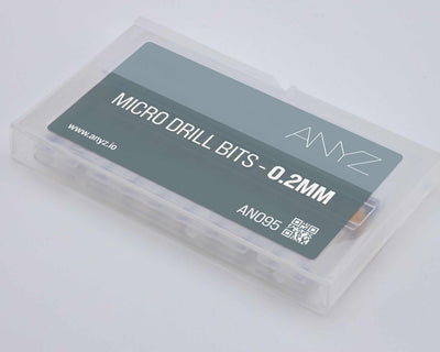 AN095 0.2mmマイクロドリル10本入り保管ケースと商品ラベル