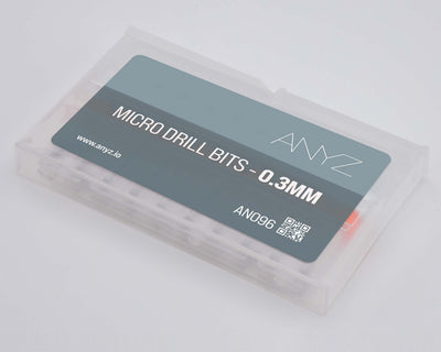 AN096 0.3mmマイクロドリル10本入り保管ケースと商品ラベル