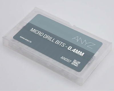 AN097 0.4mmマイクロドリル10本入り保管ケースと商品ラベル