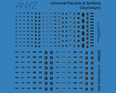 Universal Placards &amp; Symbols (Aluminum) Scale Independent