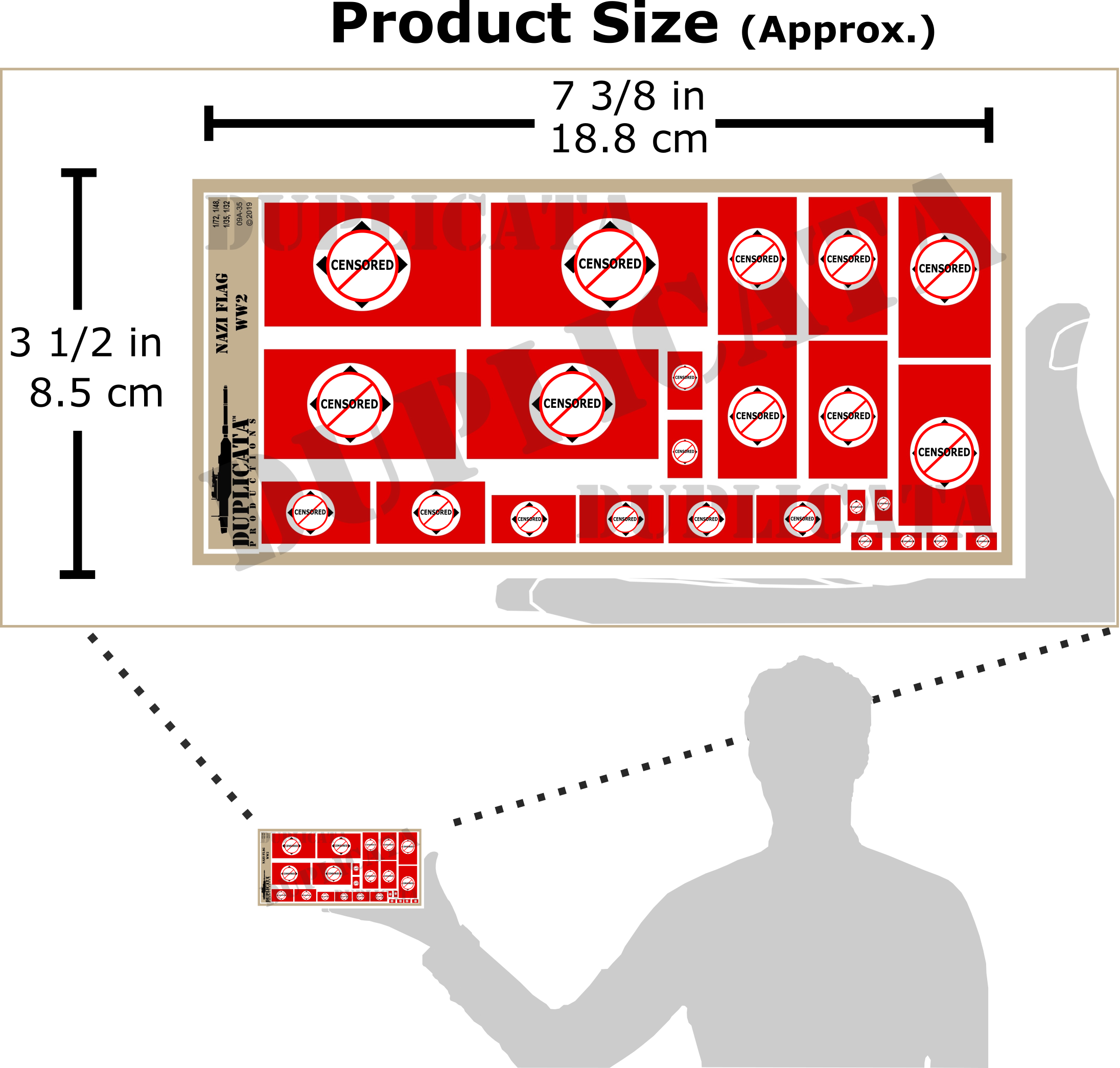 スケールモデル用ペーパーフラッグの使用例（掲揚・垂らし・破れ表現の作例）