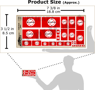 スケールモデル用ペーパーフラッグの使用例（掲揚・垂らし・破れ表現の作例）