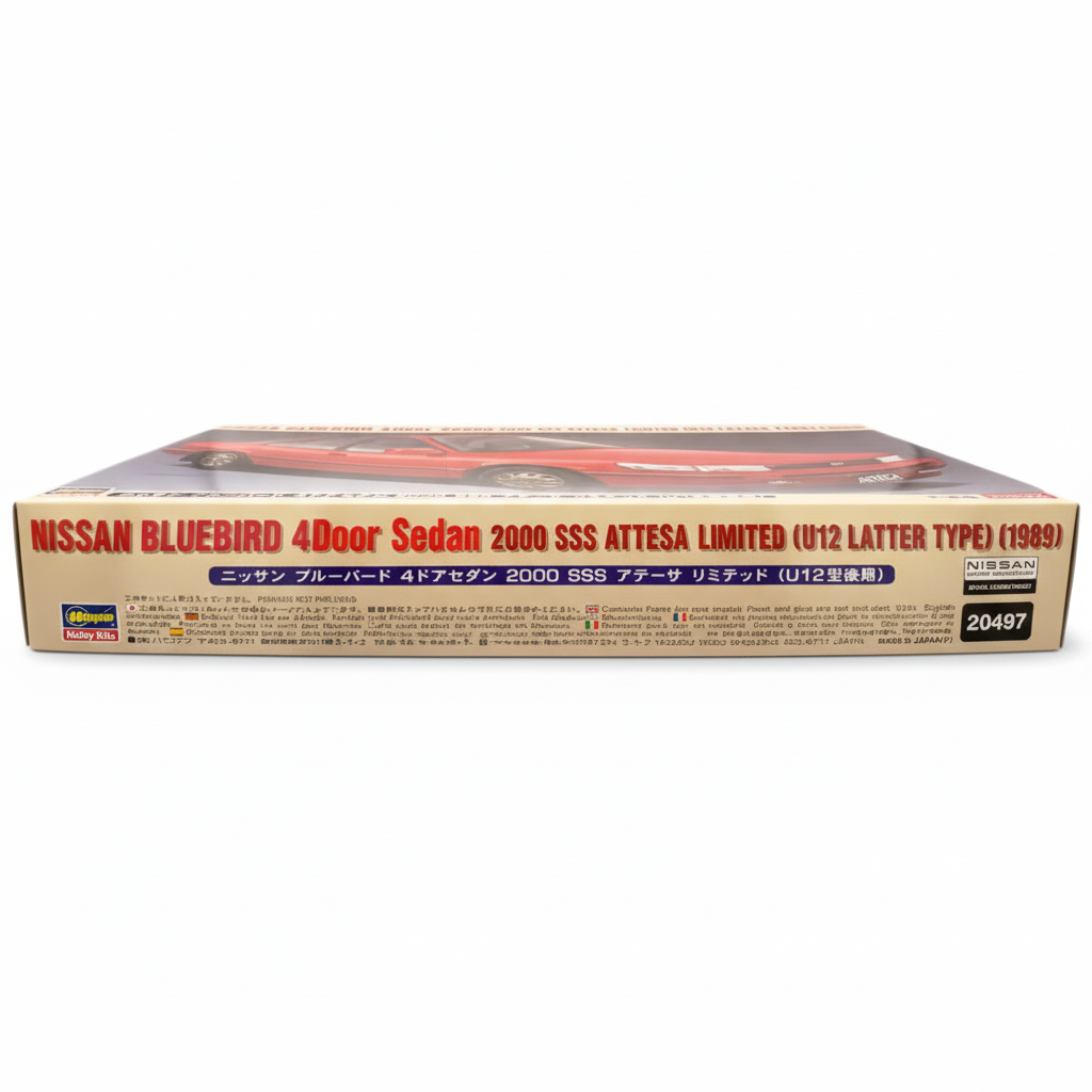 ハセガワ ブルーバード 2000 SSS アテーサ リミテッド 1/24［20497］ボックス側面（製品説明付き）