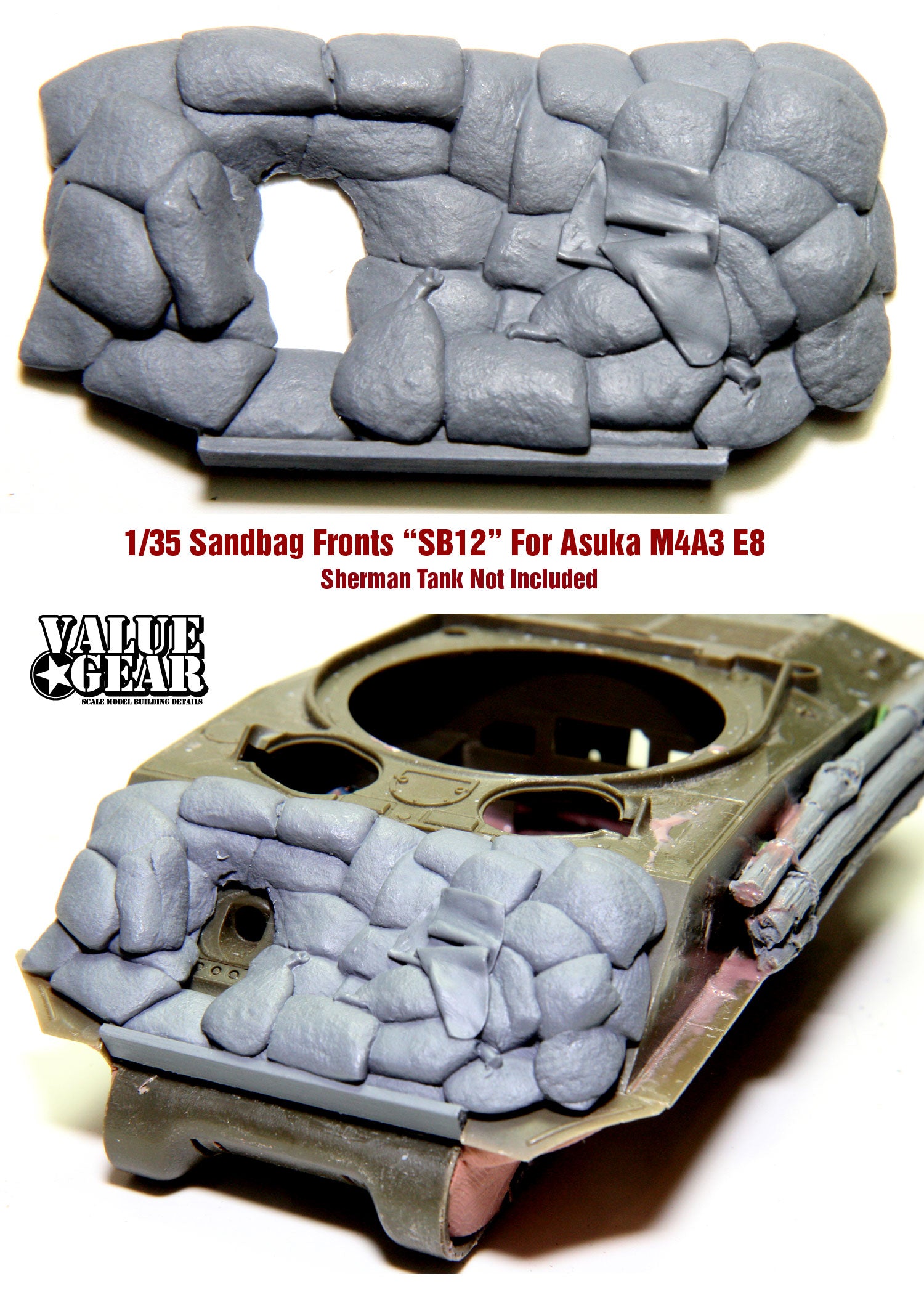 バリューギア SB012 1/35 シャーマン M4A3E8 イージーエイト用サンドバッグ前面セット（アスカ用）