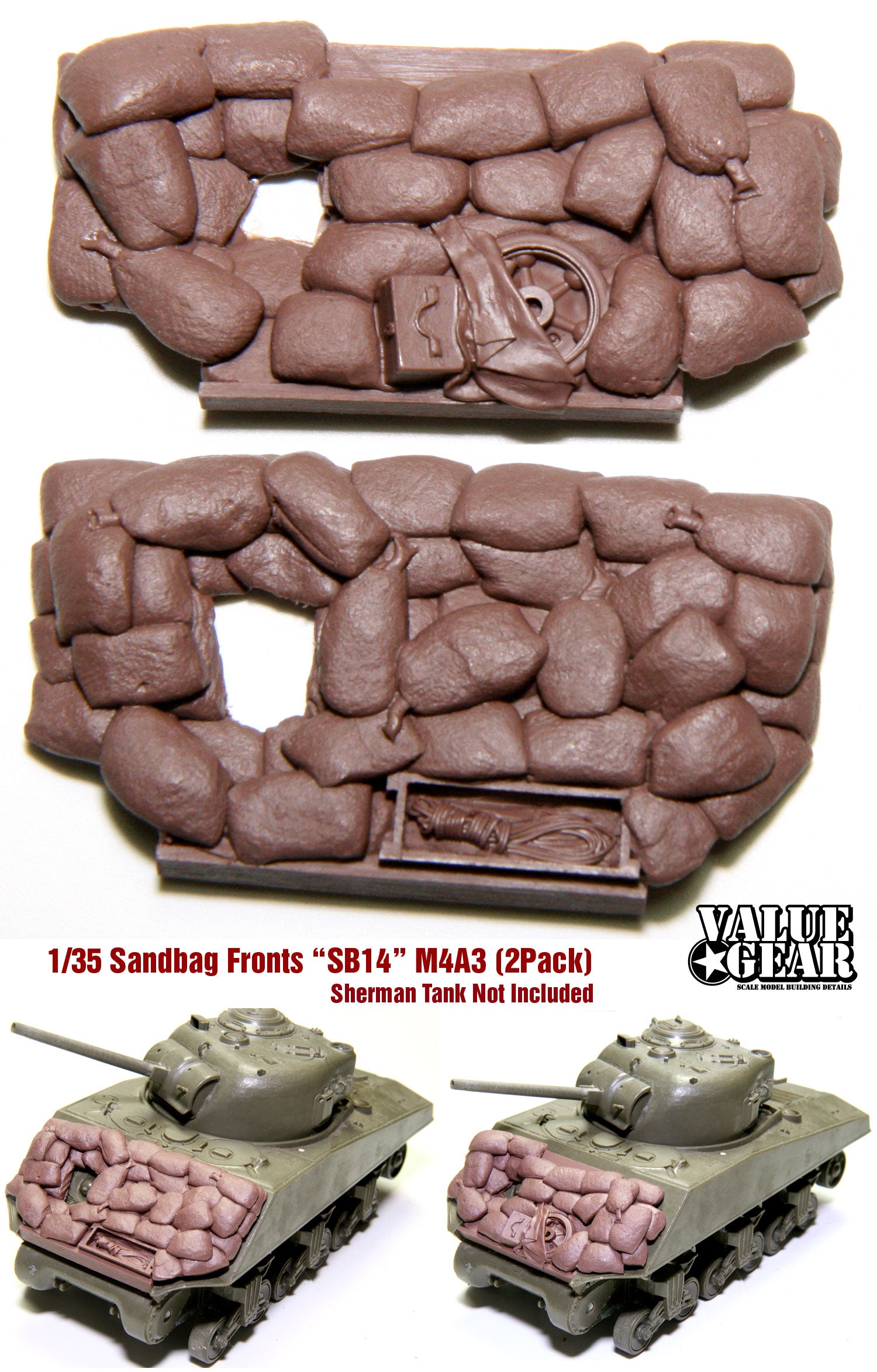 バリューギア SB014 1/35 シャーマン M4A3 前面サンドバッグセット Ver.3 2個入り