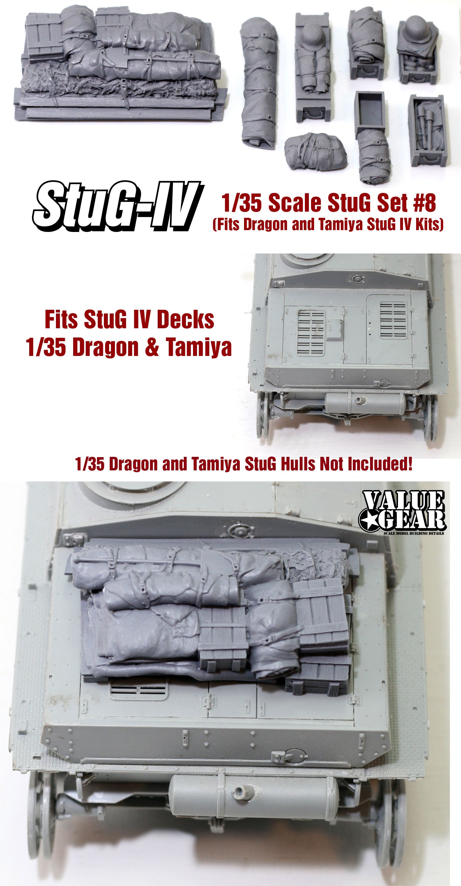 バリューギア STG08 1/35 IV号突撃砲用エンジンデッキ搭載品セット #8 ドラゴン・タミヤ対応