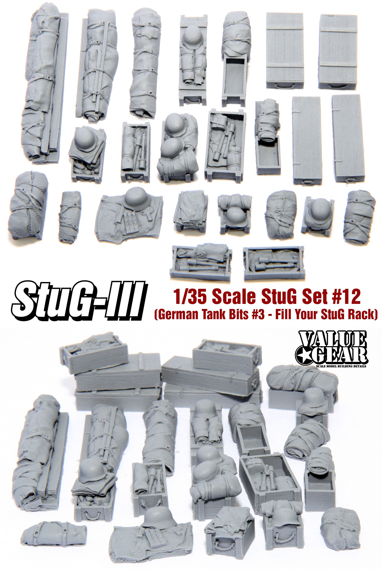 バリューギア 1/35 III号突撃砲 搭載品セット #12 レジンパーツ24個